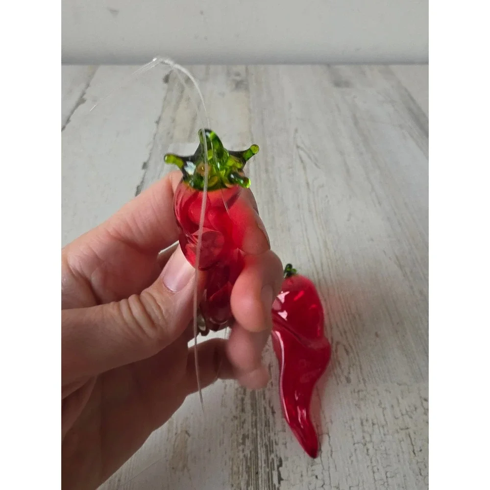 Glass chili ornament pepper vegetable fruit Xmas tree unique Italian‎ style